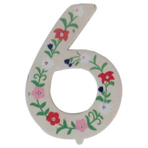 Geburtstagszahl "6" - Holz, 10 cm