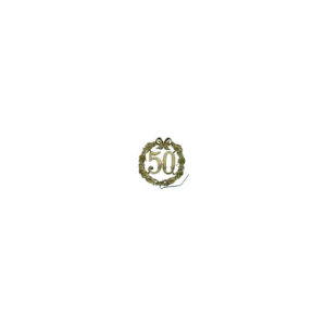 Jubiläumszahl 50 - Ø 13 cm, Draht, gold