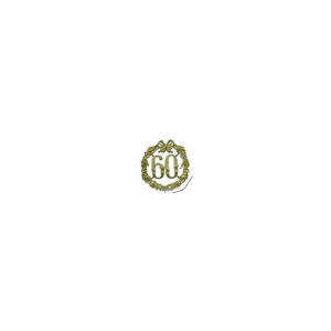 Jubiläumszahl 60 - Ø 13 cm, Draht, gold
