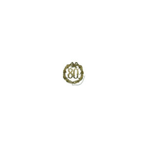 Jubiläumszahl 80 - Ø 13 cm, Draht, gold
