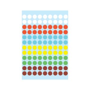 1831 Vielzwecketiketten - farbig sortiert, Ø 8 mm, matt, 540 Stück