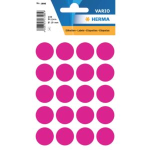 1886 Vielzwecketiketten - pink, Ø 19 mm, matt, 100 Stück