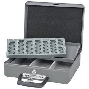 Geldzählkassette Standard - 355 x 275 x 100 mm, lichtgrau/schwarz