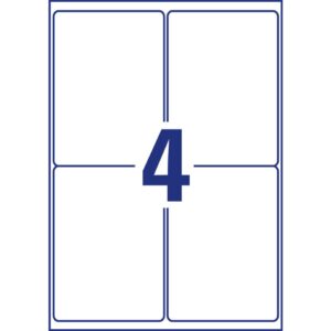 L4774REV-20 Wetterfeste Etiketten (A4, 80 Stück, ablösbar, 99,1 x 139 mm) 20 Blatt weiß