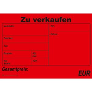 Kaufverträge für ein gebrauchtes Kfz - SD, 1x4 Blatt, DIN A4, Verkaufsplakat