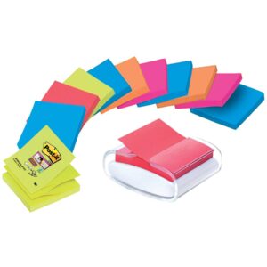Haftnotizspender Super Sticky Z-Notes+12 Block, schwarz/transparent