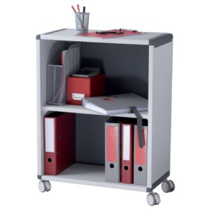 Mobile Aktenordnerregale 2 Fächer grau/anthrazit