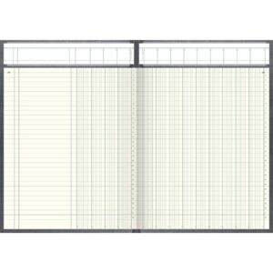 Spaltenbuch Kopfleisten-Ausführung - A4, 13 Spalten, 96 Blatt, Schema über 2 Seite, mit Seitenzahlen