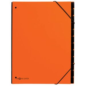 Pultordner Trend - 12 Fächer, Eckspanngummi, orange