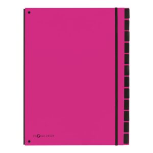 Pultordner Trend - 12 Fächer, Eckspanngummi, dunkelrosa