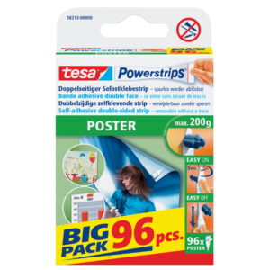 Powerstrips® Poster - ablösbar, Tragfähigkeit 200 g, weiß, 96 Stück
