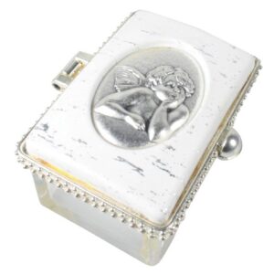 Rosenkranzdose Engel - eckig, 5 x 3 x 3 cm