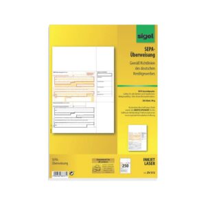 PC-SEPA-Überweisung, Gültig für alle Banken und Sparkassen, 250 Stück