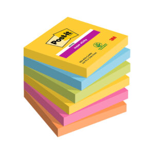 Haftnotizblock Super Sticky Notes Carnival Collection, 76x76mm, 6x90 Blatt