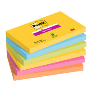 Haftnotizblock Super Sticky Notes Carnival Collection, 127x76mm, 6x90 Blatt, sortiert