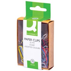 Büroklammern - 32 mm glatt, farbig sortiert, 75 Stück