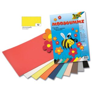 Moosgummi - 29 x 40 cm, zitronengelb