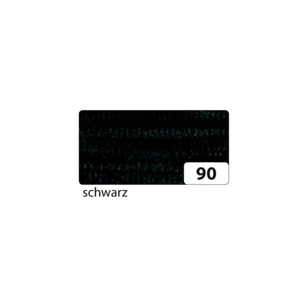 Chenilledraht - 8 mm, 10 Stück, schwarz