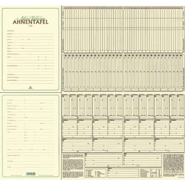 Ahnentafel "Meine Vorfahren" 7 Generationen, DIN A4, 120g/qm