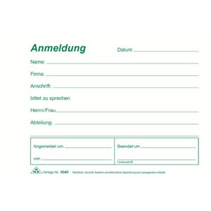 Besucher-Anmeldung - Block, 50 Blatt, DIN A6 quer