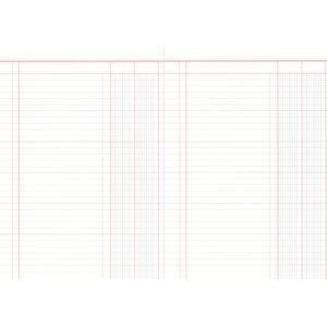 Spaltenbuch mit 2 Spalten, 60 Seiten, DIN A4, rot/grau liniert
