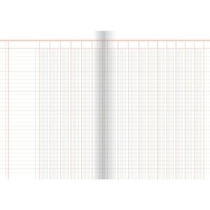 Spaltenbuch mit 16 Spalten, 60 Seiten, DIN A4, rot/grau liniert