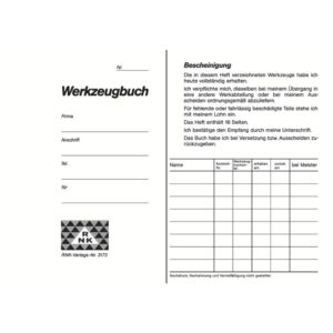 Werkzeugbuch, 16 Seiten, DIN A6
