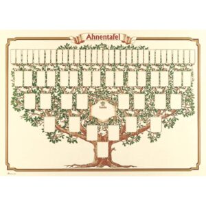 Schmuck-Ahnentafel "Skizzierter Baum" 6 Generationen, (BxH): 70x50 cm, 190g/qm