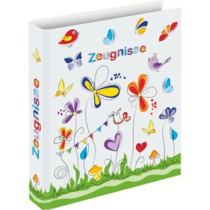 Zeugnisringbuch Schmetterlinge - A4, 4 Ring-Mechanik