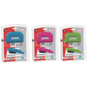 Heftgerät E15 + Locher E210 - sortiert, inkl. Heftkammern, Blisterverpackung