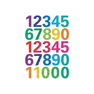 3279 Schmucketikett MAGIC Zahlen - 25 Stück, bunt, gittery