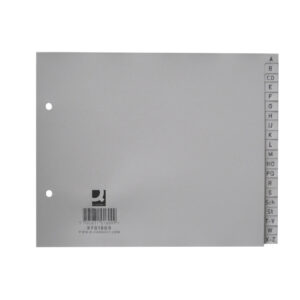 Register - A - Z, PP, ohne Index, für A4 18 cm hoch, 20 Blatt, grau