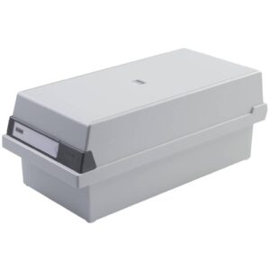 Karteikasten A6 quer, für 1300 Karten, lichtgrau