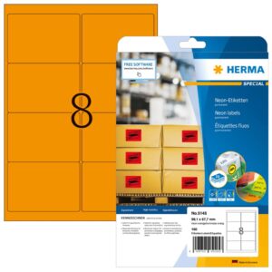 5145 Etiketten A4 neon-orange 99,1x67,7 mm Papier matt 160 St.