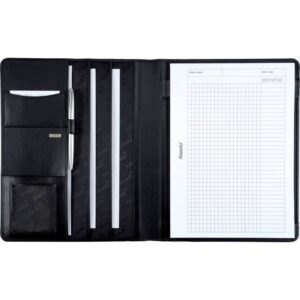 Konferenzmappe CREMONA - A4, Echt Leder, schwarz