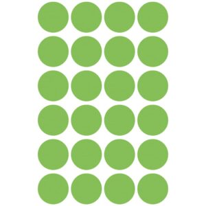 3174 Markierungspunkte - Ø 18 mm, 4 Blatt/96 Etiketten, leuchtgrün
