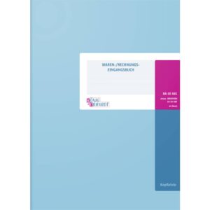Rechnungs-/Waren-Eingangsbuch, 2 Seiten, A4, 210 x 257 mm, 40 Blatt