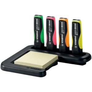 Umweltfreundlicher Textmarker - GREEN BOSS - 4er Tischset - grün, rosa, orange, gelb