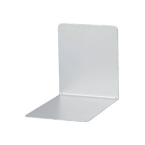 Buchstützen aus Metall, breit, 120 x 140 x 140 mm, silber, Pack mit 2 Stück