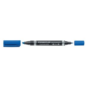 Permanentmarker Lumocolor® duo - nachfüllbar, 0,6 mm und 1,5-4 mm, blau