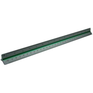 Präzisions-Dreikantmaßstab 195 Aluminium - 30 cm, Ø 24 mm, Teilung DIN