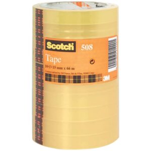 Klebeband Transparent 508, PP, 66 m x 15 mm, 10 Rollen