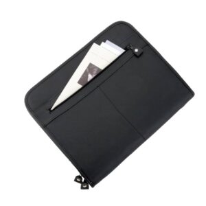 Reißverschlussmappe MILANO - A4, Echt Leder, schwarz