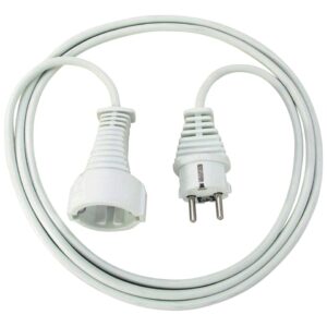 Qualitäts-Kunststoff-Verlängerungskabel - 3 m, weiß, H05VV-F 3G1,5