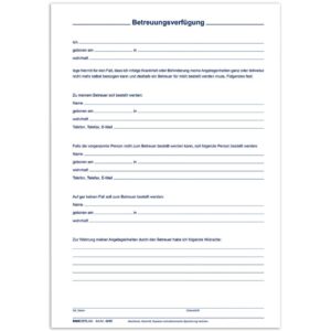 Patientenverfügung mit allen notwendigen Formularen, A4