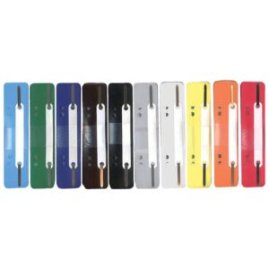 Heftstreifen Kunststoff, kurz - Deckleiste aus Kunststoff, sortiert, 250 Stück (10 Bündel mit 25 Stück)