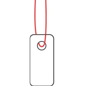 6901 Hängeetiketten - 7x15 mm, mit rotem Faden, 1000 Stück