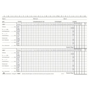 Urlaubskarte, 100 Karten, für 4 Jahre, DIN A5 quer, weiß