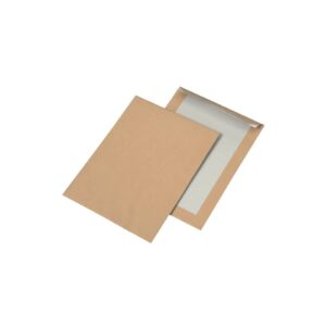 Papprückwandtasche B5, haftklebend,m.Abdeckstr.,o.F., braun, 90 g/qm