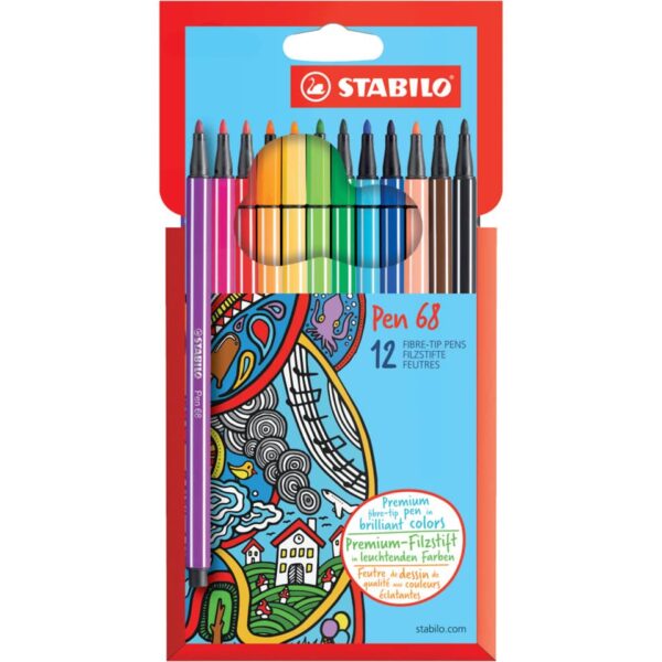 Premium-Filzstift - Pen 68 - 12er Pack - mit 12 verschiedenen Farben